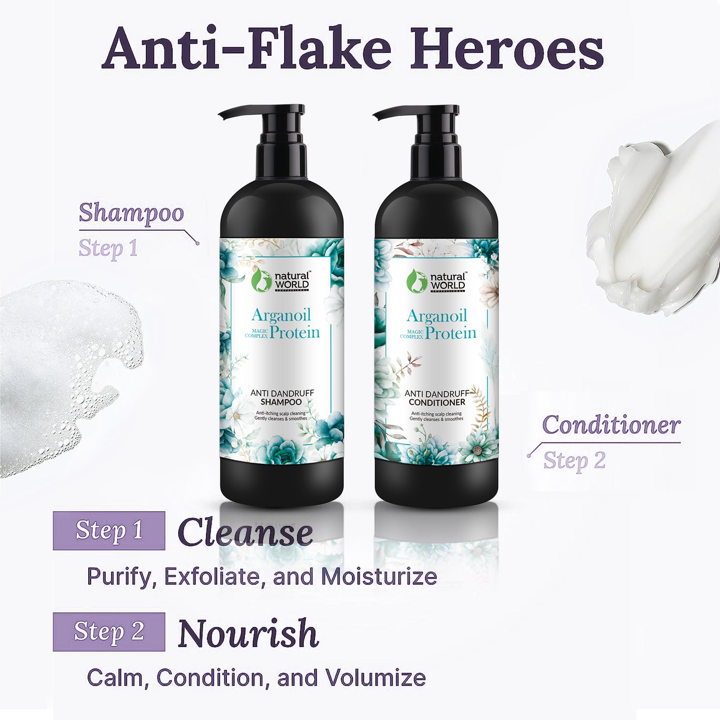 Anti dandruff shampoo and conditioner