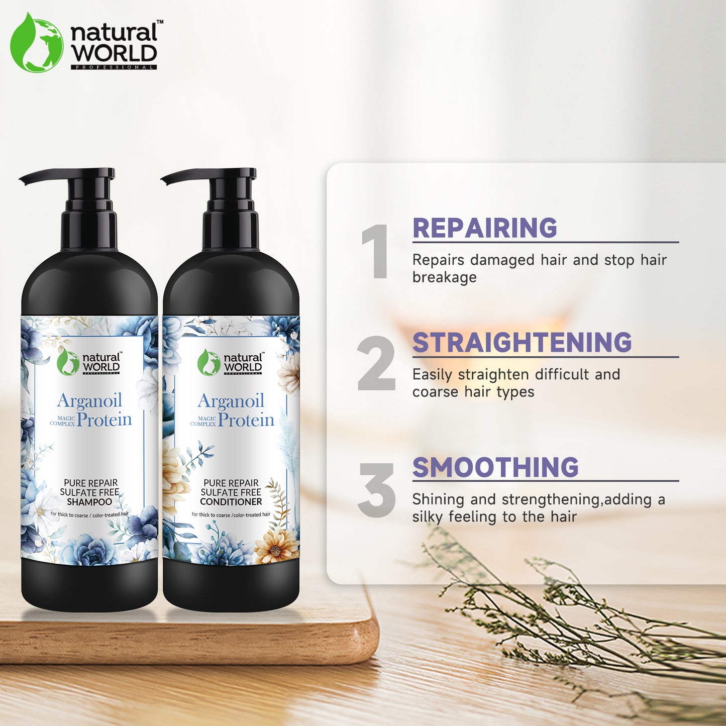 Pure repair sulfate free shampoo and conditioner