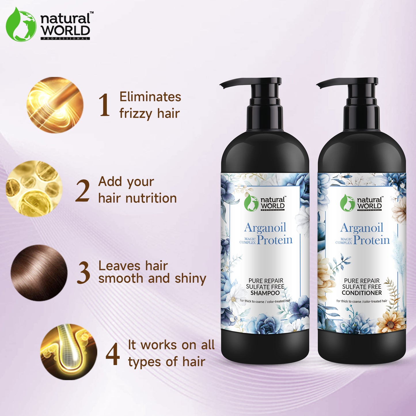 Pure repair sulfate free shampoo and conditioner