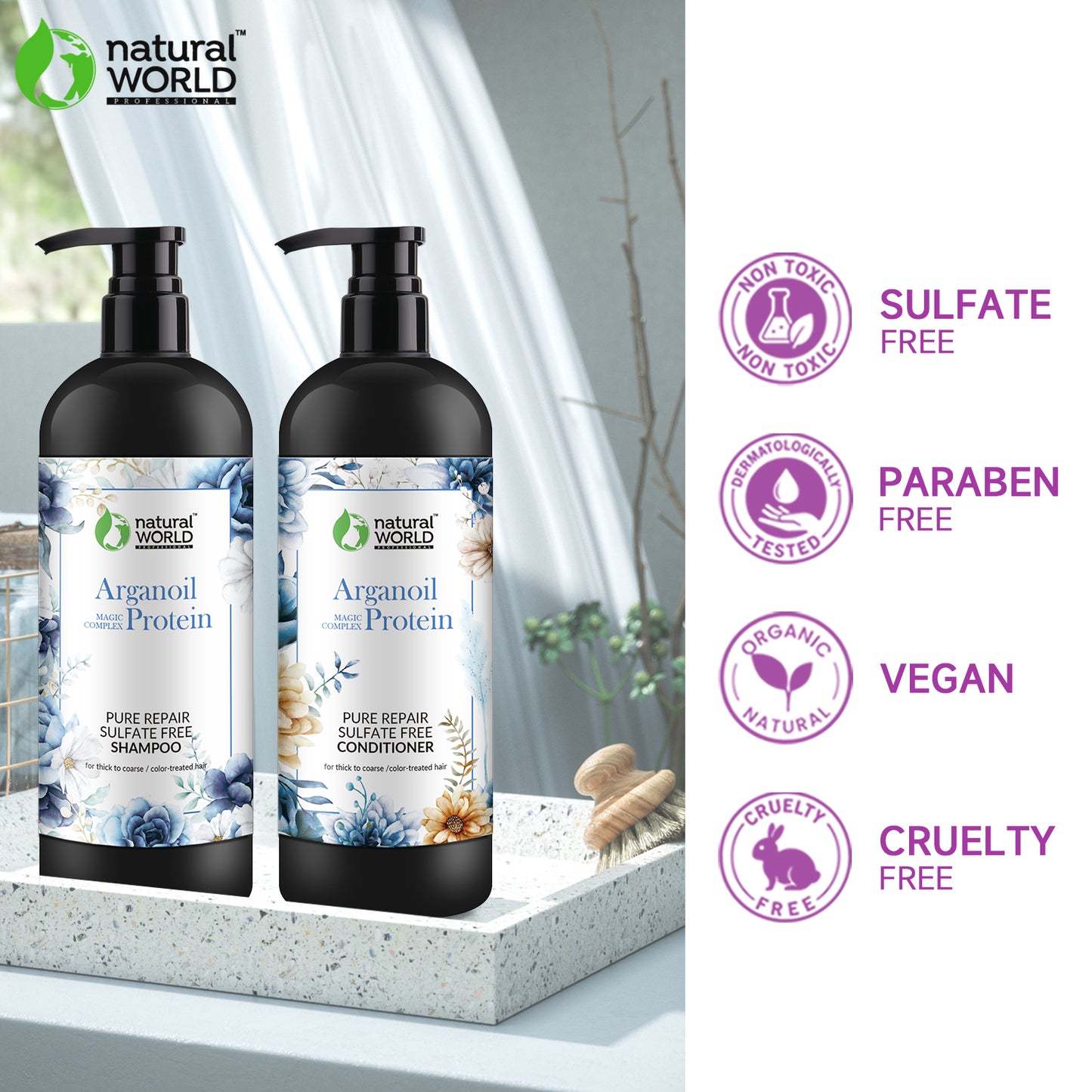 Pure repair sulfate free shampoo and conditioner